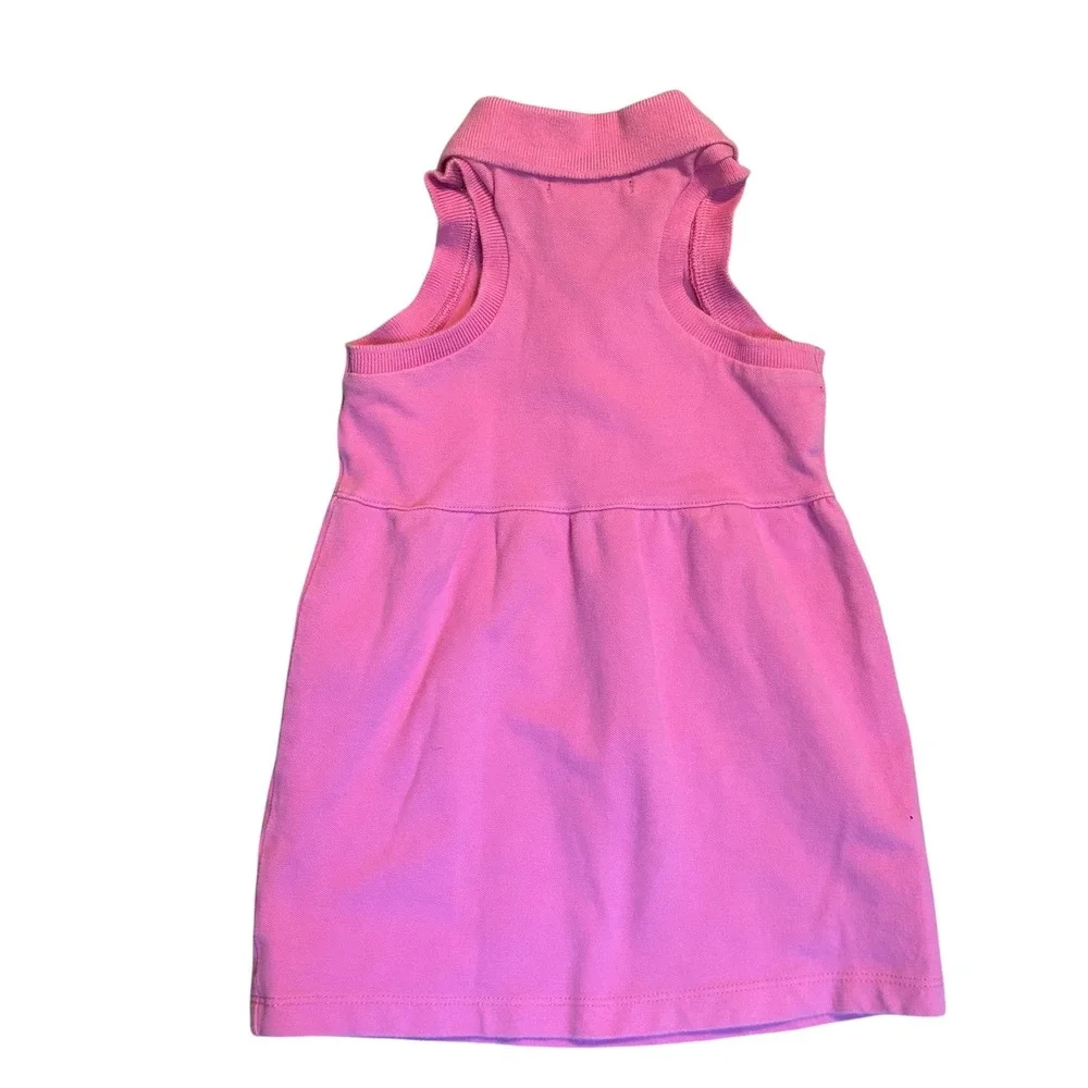 Ralph Lauren Polo Dress Girls 18M Pink Sleeveless Racerback Cotton Pique